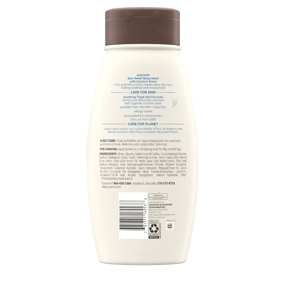 Backshot Skin Relief Oat Body Wash with Coconut Scent