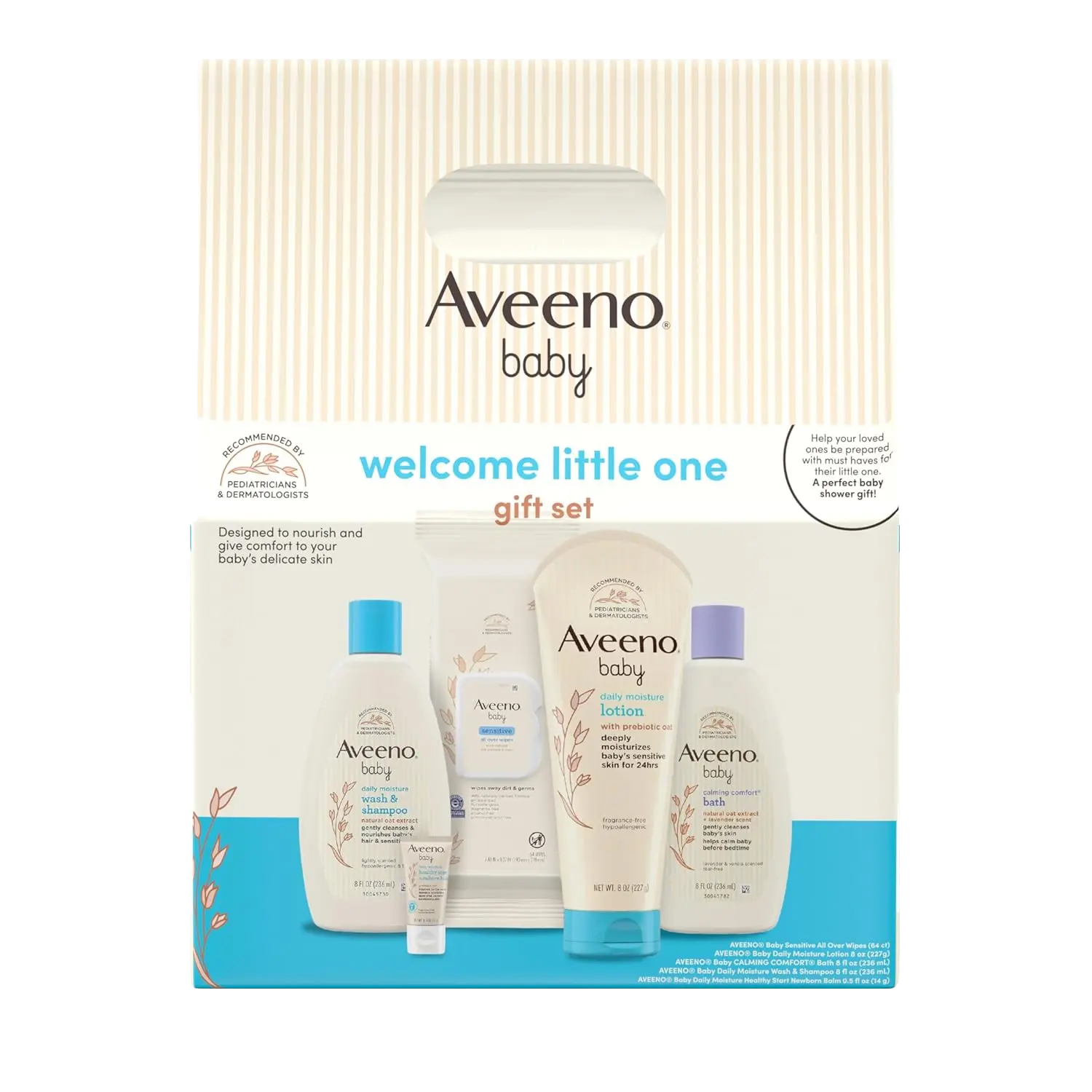 Front pack shot of Aveeno® modern Baby Welcome Little One Gift Basket