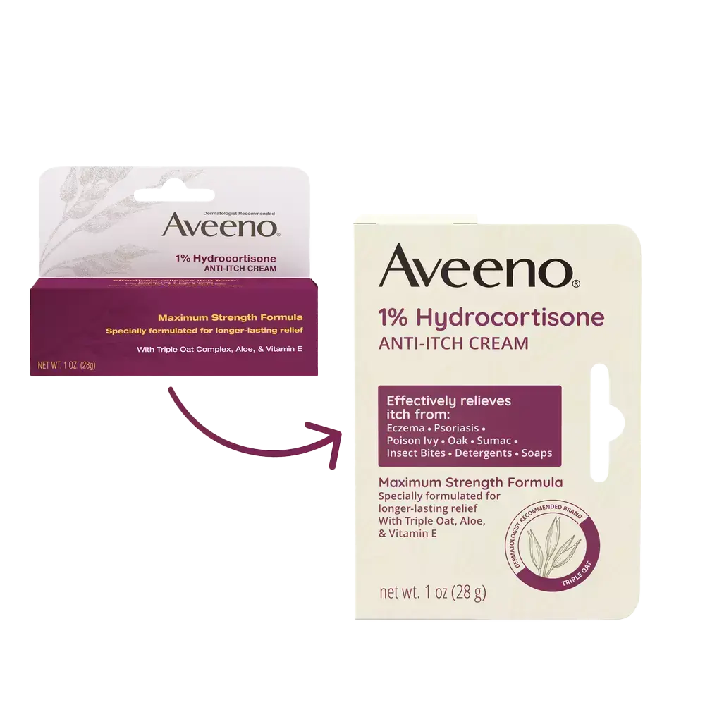 Aveeno Maximum Strength 1% Hydrocortisone Anti-Itch Cream Transition