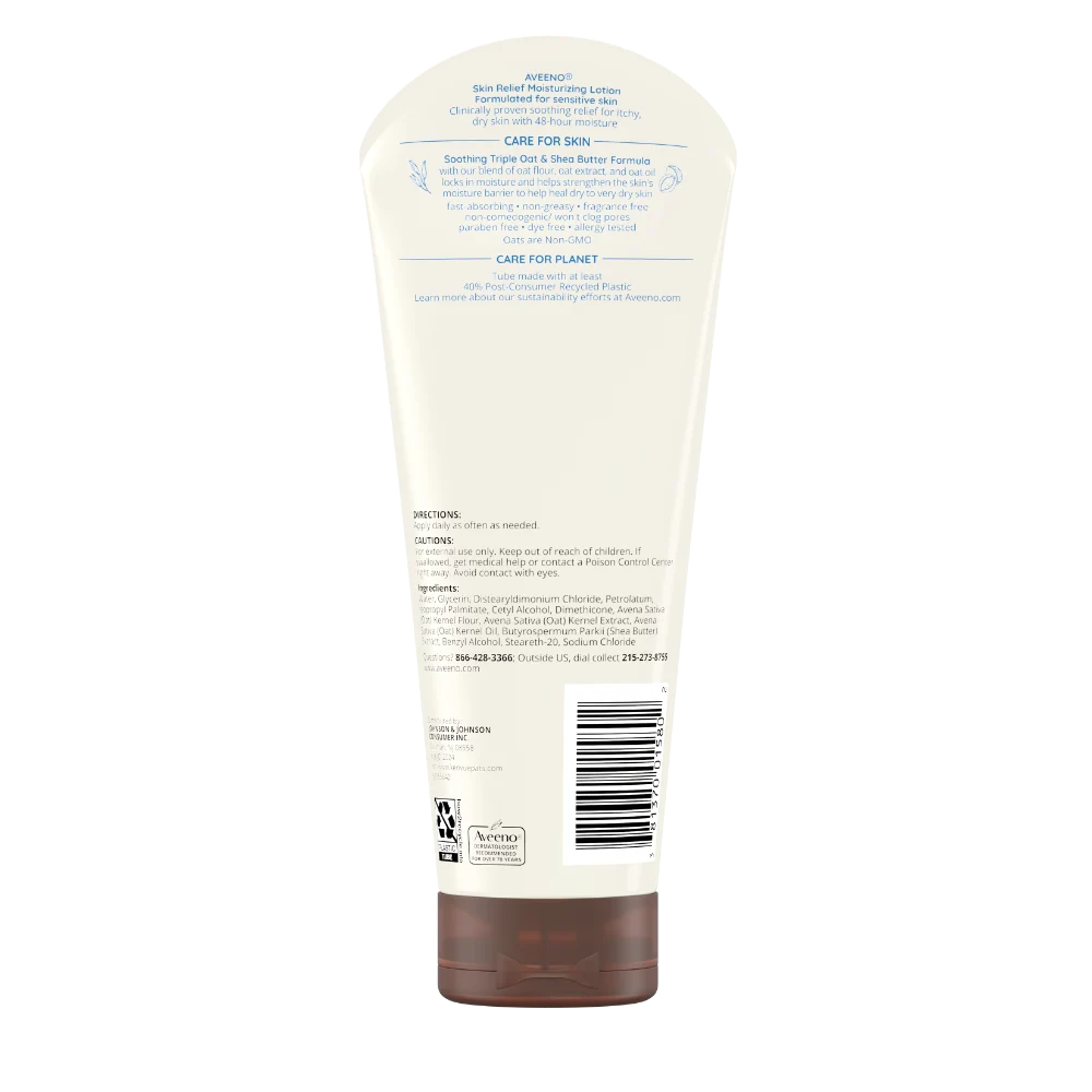 Back Pack shot of Skin Relief Moisturizing Lotion for Very Dry Skin 8oz