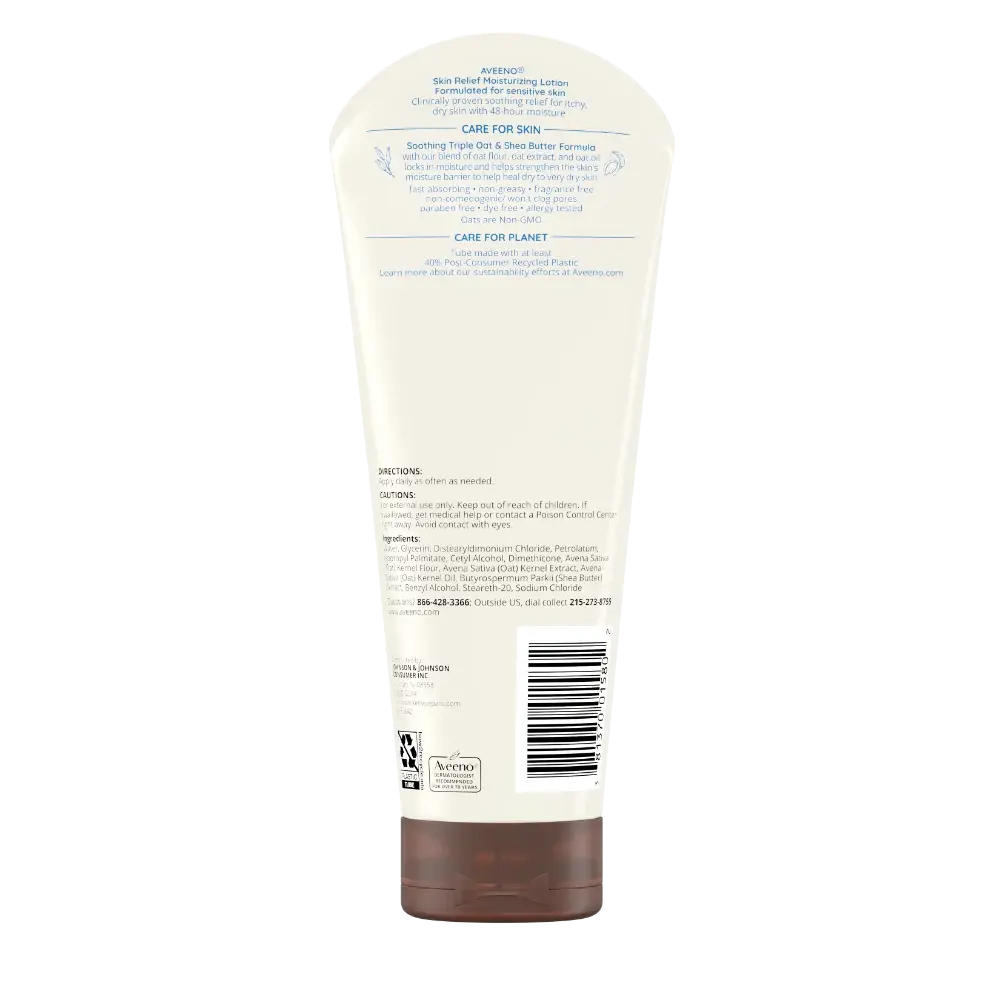 Back Pack shot of Skin Relief Moisturizing Lotion for Very Dry Skin 8oz
