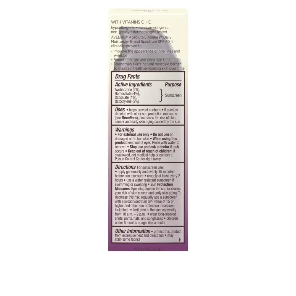 AVEENO® Absolutely Ageless™ Daily Moisturizer with Sunscreen Broad Spectrum SPF 30