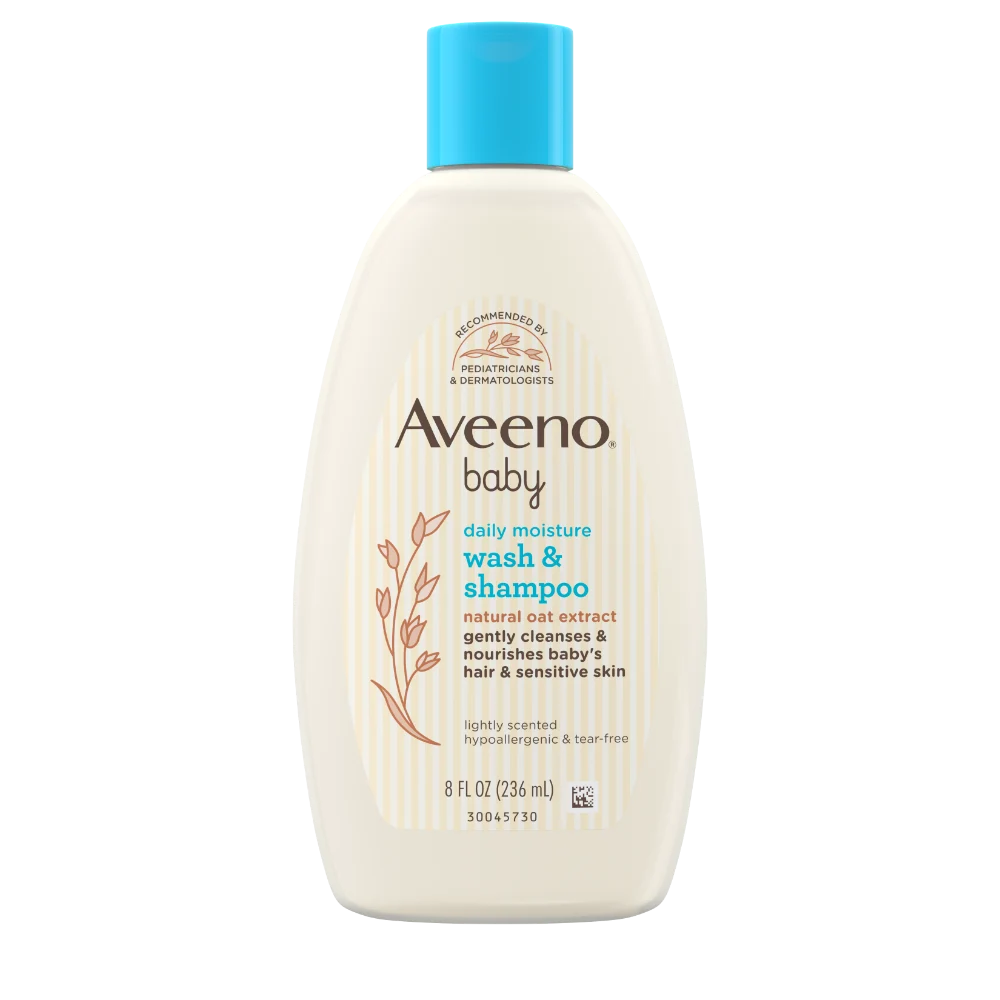 Front Pack shot of Baby Daily Moisture Wash & Shampoo 8oz