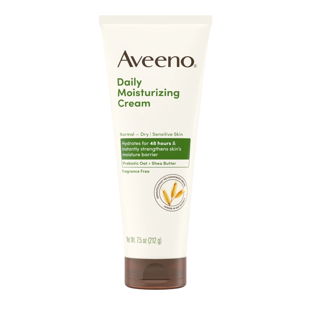 Front pack shot of Aveeno Daily Moisturizing Cream 7.5oz