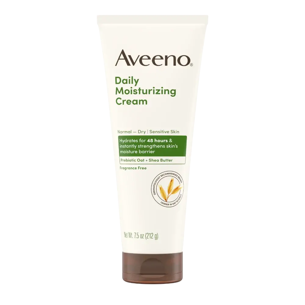 Front pack shot of Aveeno Daily Moisturizing Cream 7.5oz
