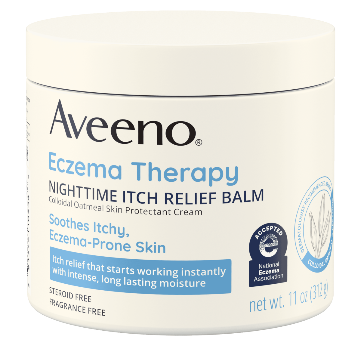 Pack shot of Aveeno® Eczema Therapy Nighttime Itch Relief Balm
