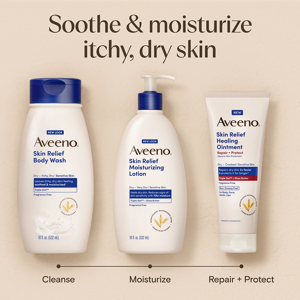 Sooth & moisturize itchy, dry skin. cleanse, moisture and repair protect products