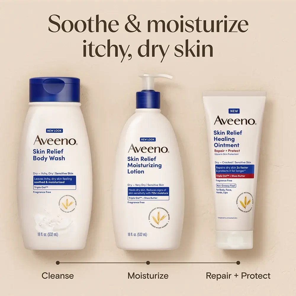 Sooth & moisturize itchy, dry skin. cleanse, moisture and repair protect products