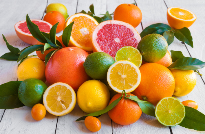 Citrus fruits (orange, lemon, grapefruit, mandarin, lime)