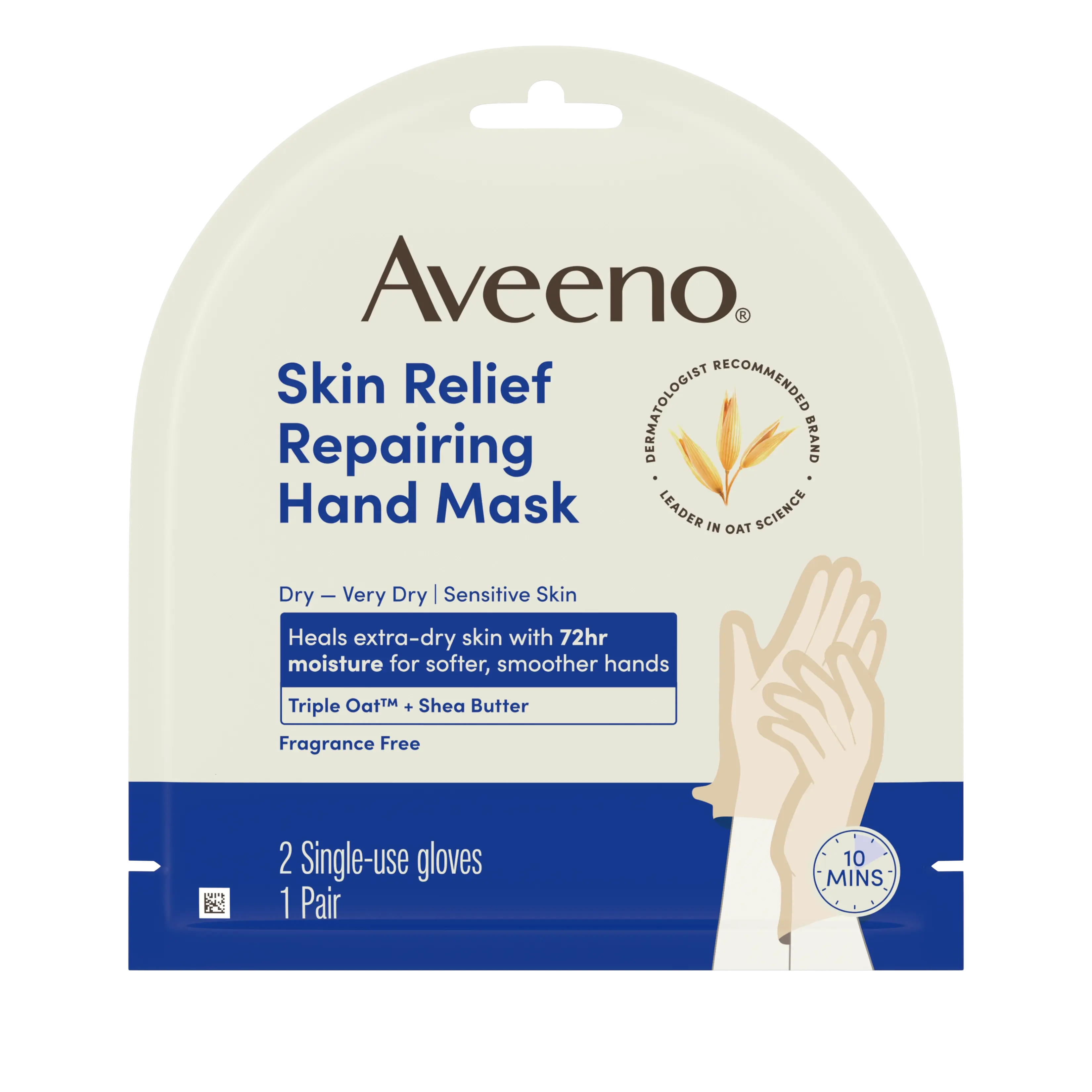 Front pack shot Aveeno® Skin Relief Repairing Hand Mask