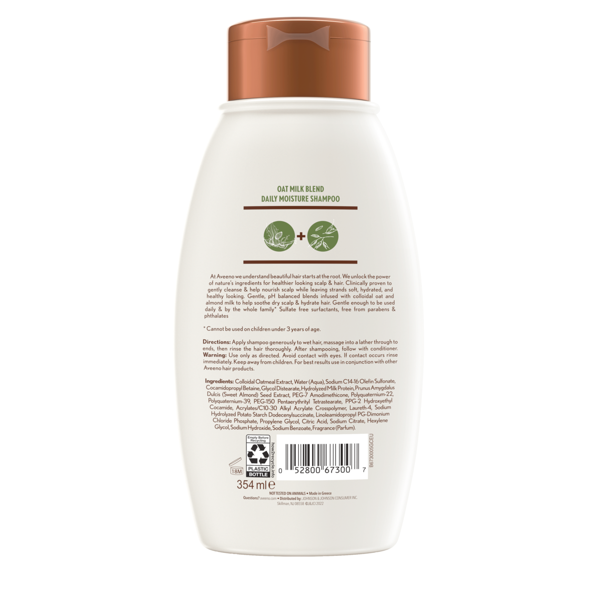 Moisturizing Shampoo With Oat Milk For All Hair Types Aveeno