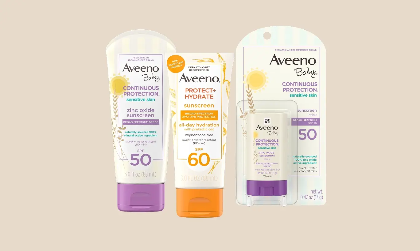 Aveeno® Shop by category - Image card for Sunscreen product line