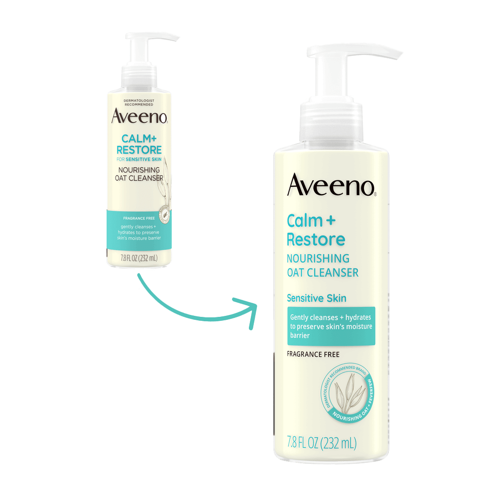 Aveeno Calm + Restore Gentle Nourishing Oat Face Cleanser Transition