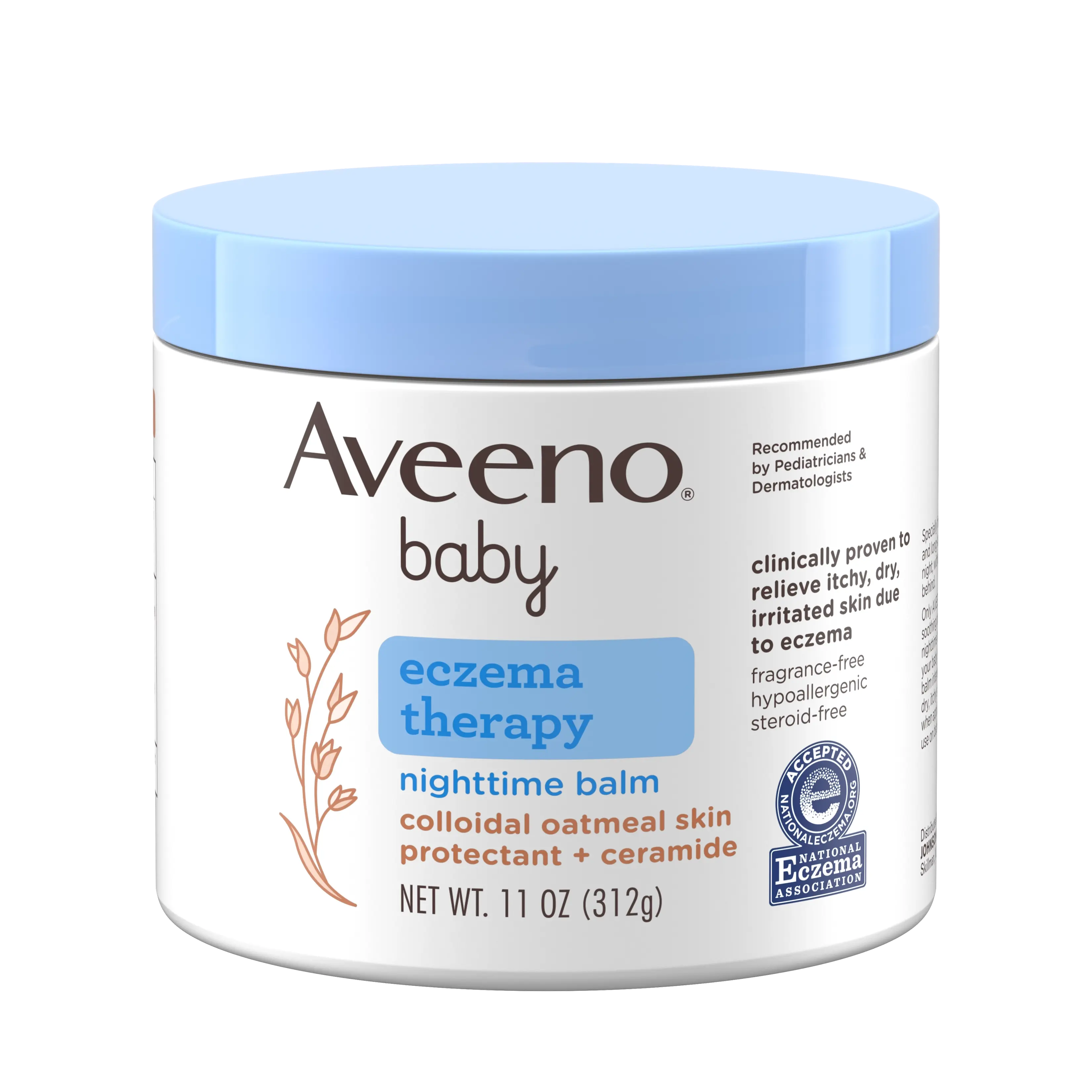 Front pack shot of Aveeno® Baby Eczema Therapy Nighttime Balm
