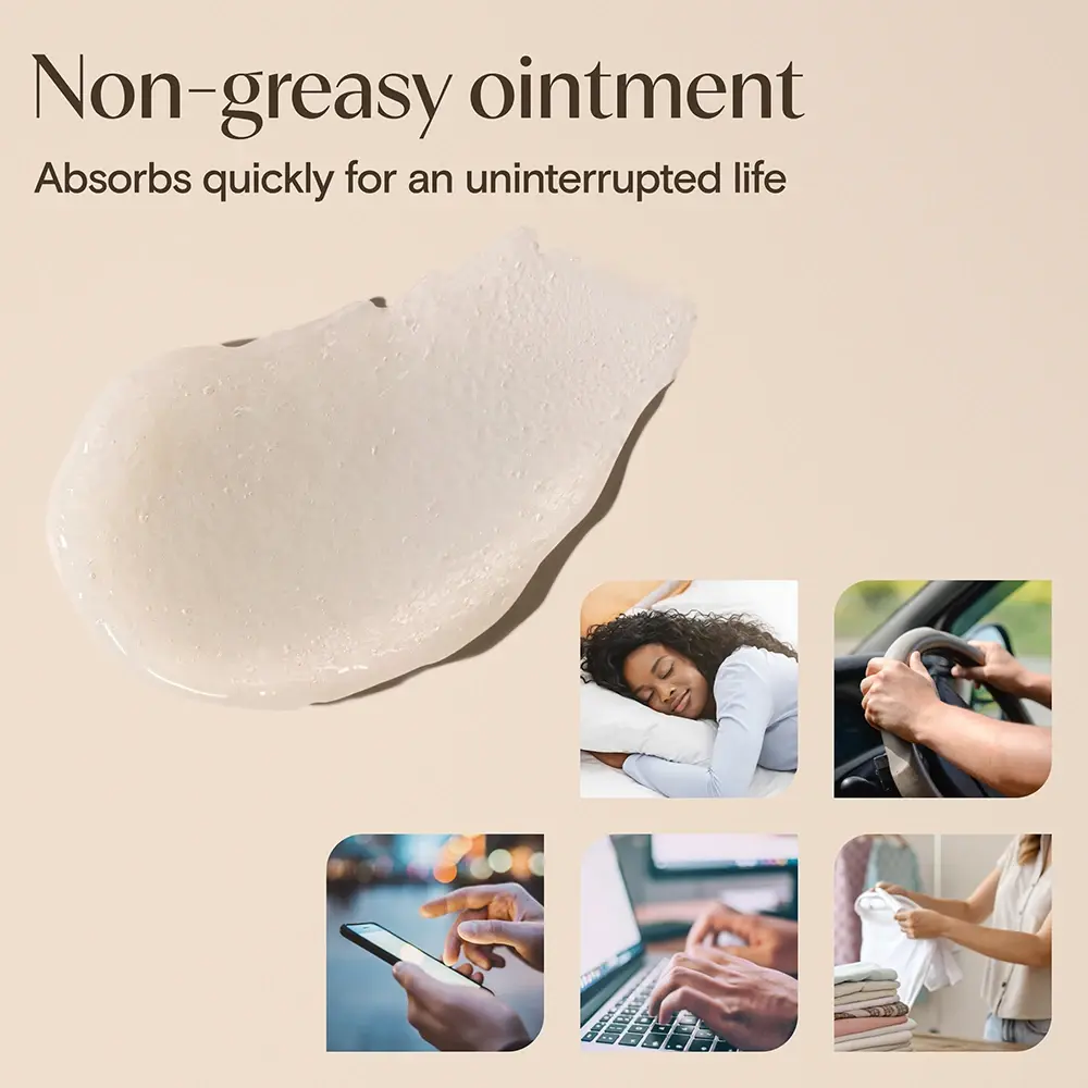 Non-greasy ointment absorbs quickly for an uninterrupted life