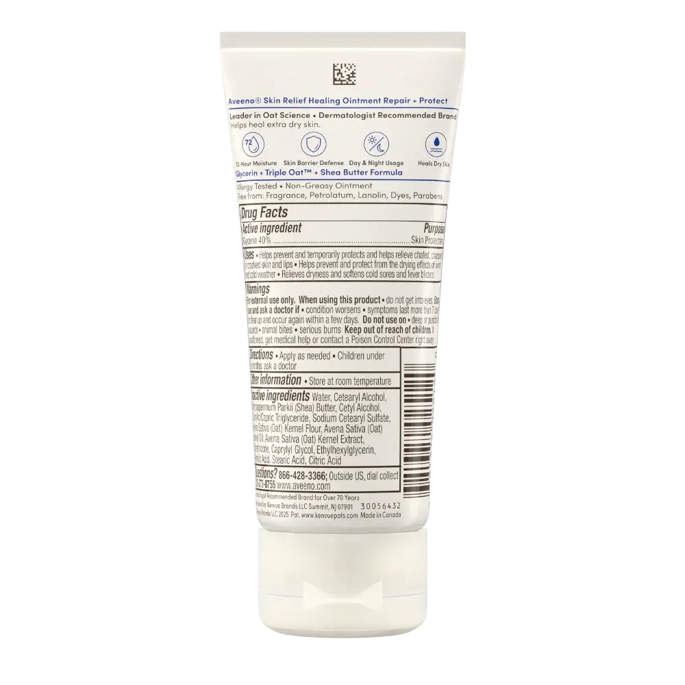 Back pack shot of Skin Relief Healing Ointment for Dry Skin