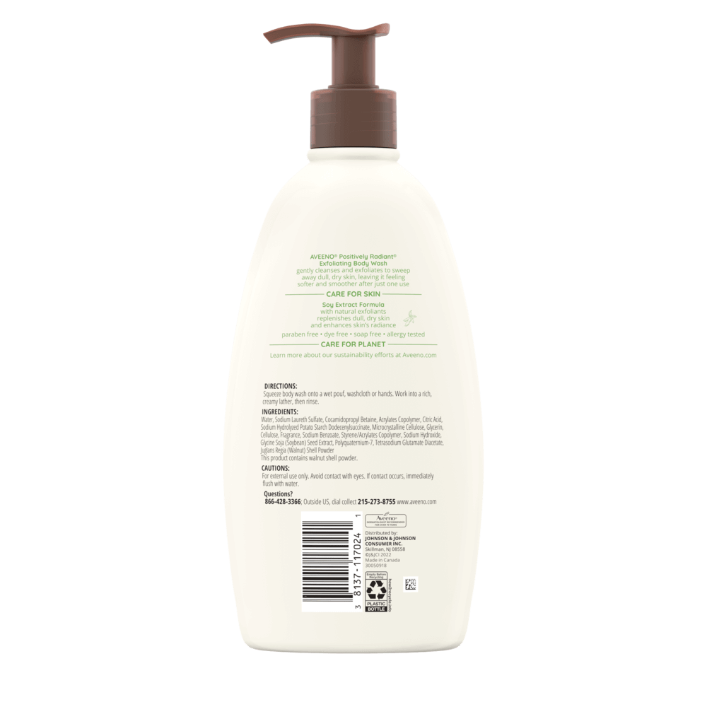 positively radiant exfoliating body wash back