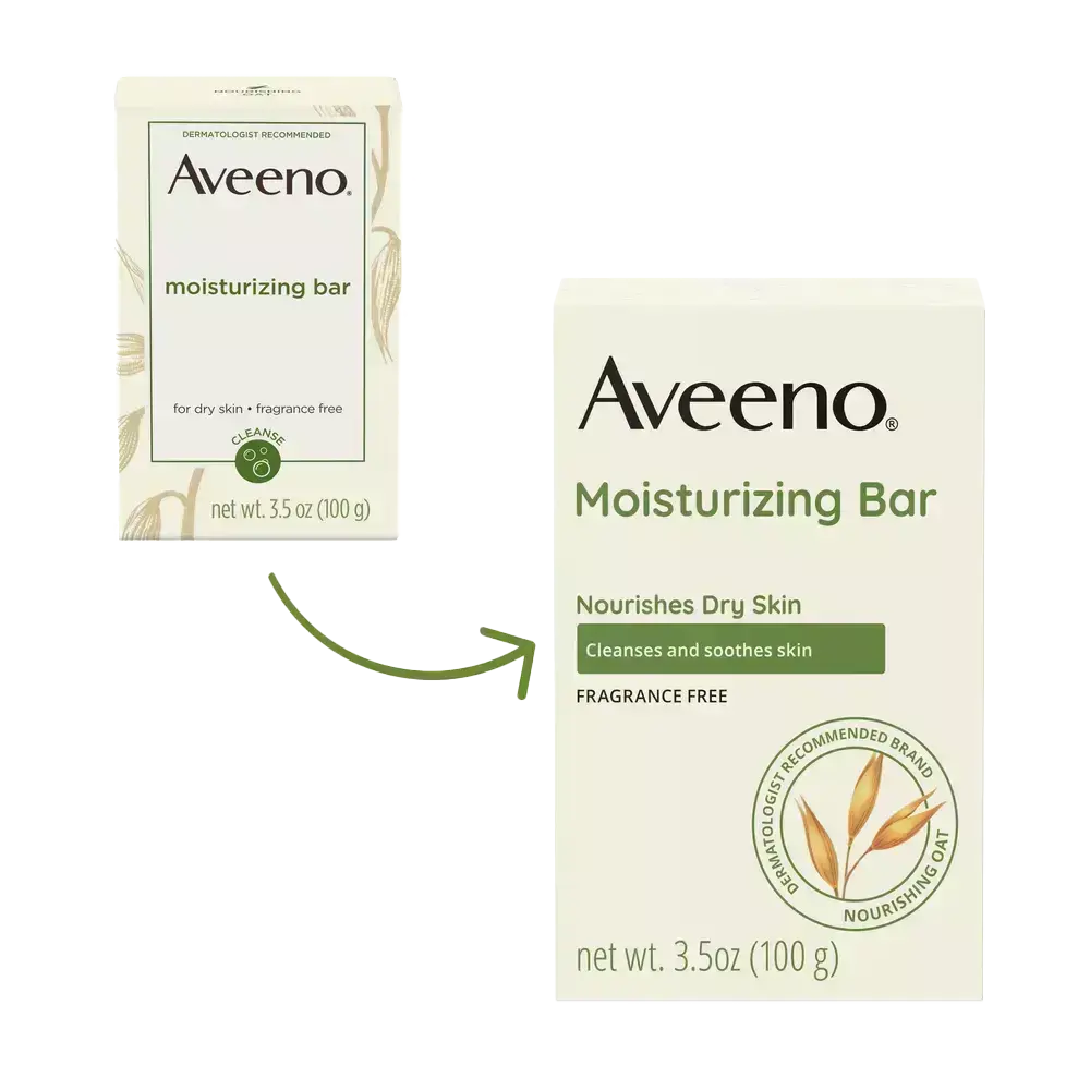 Aveeno Gentle Moisturizing Face Cleansing Bar, Dry Skin Transition