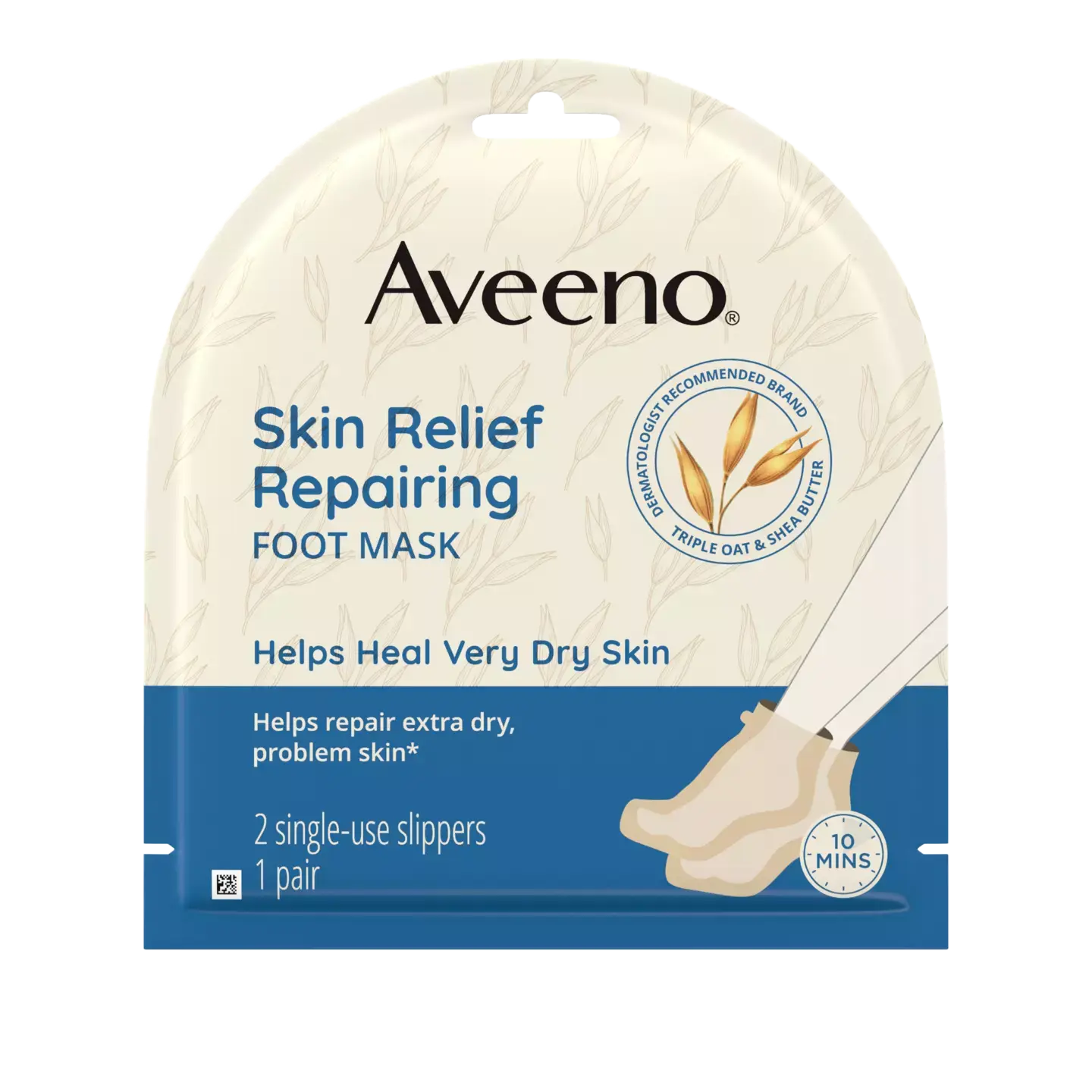  Aveeno Skin Relief Foot Mask 1 Pair Front