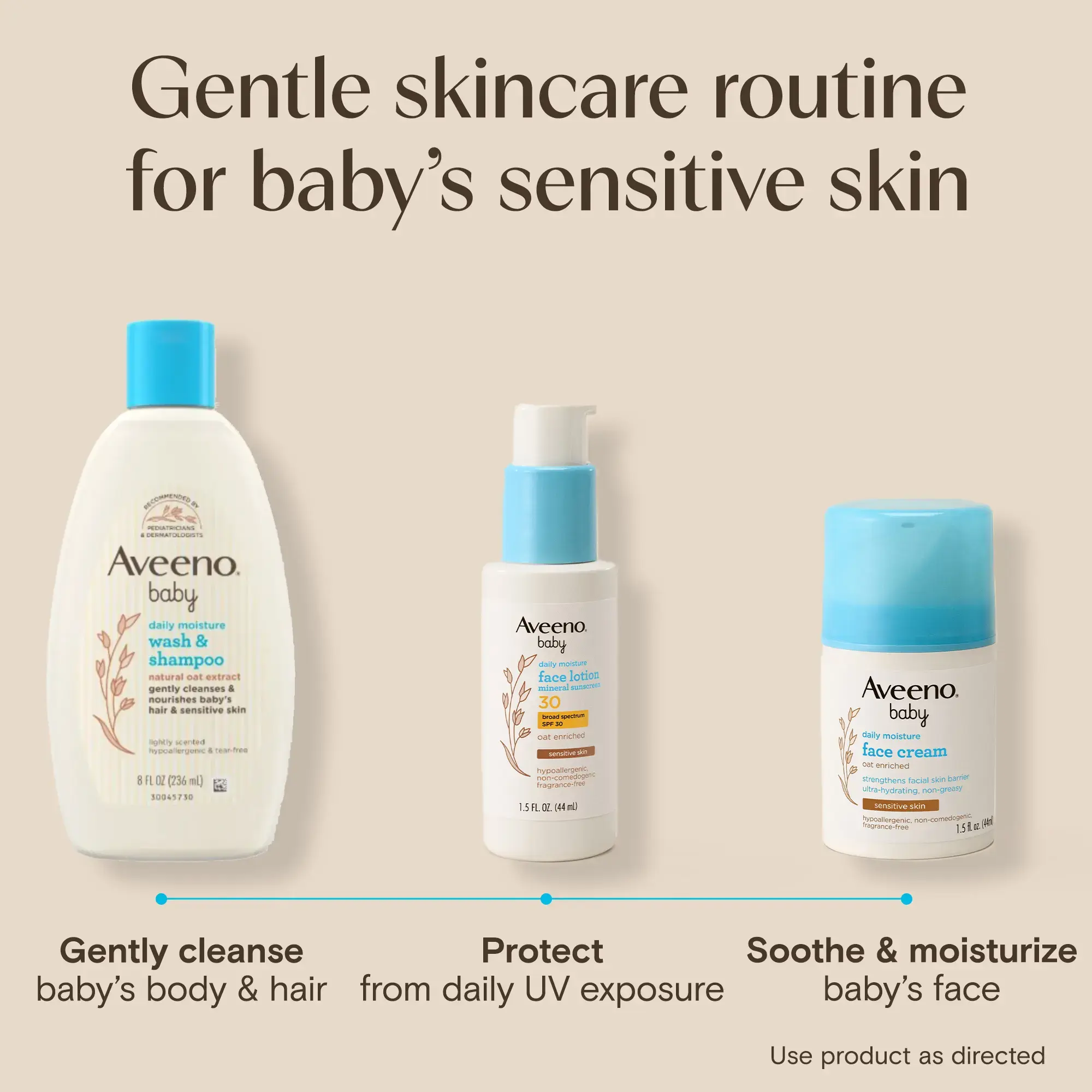 Aveeno® pediatrician-tested daily face care line up with face cream & lotion