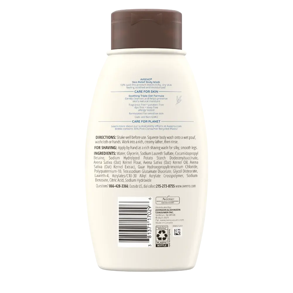 Back Pack shot of Skin Relief Fragrance-Free Body Wash for Sensitive 12oz
