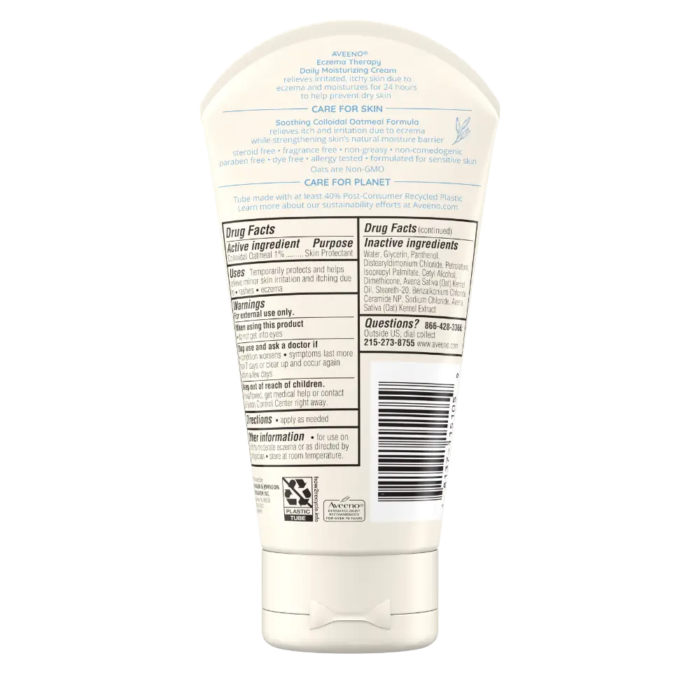Back Pack shot of Eczema Therapy Daily Moisturizing Cream 5oz
