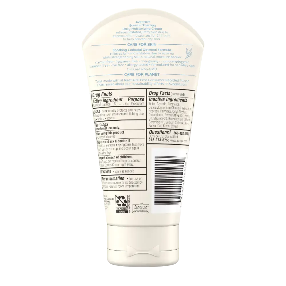 Back Pack shot of Eczema Therapy Daily Moisturizing Cream 5oz