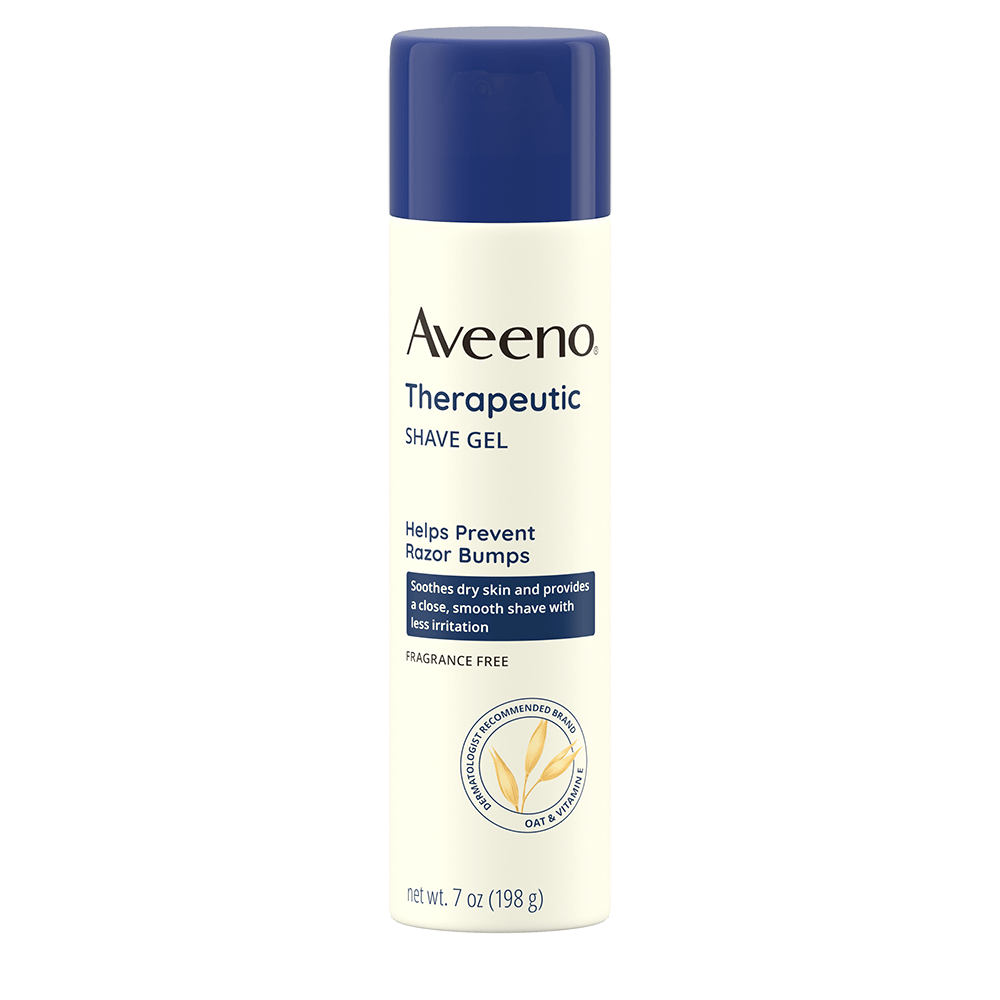 Pack shot of Aveeno® Therapeutic Shave Gel with Oat for Dry Skin, 7 oz