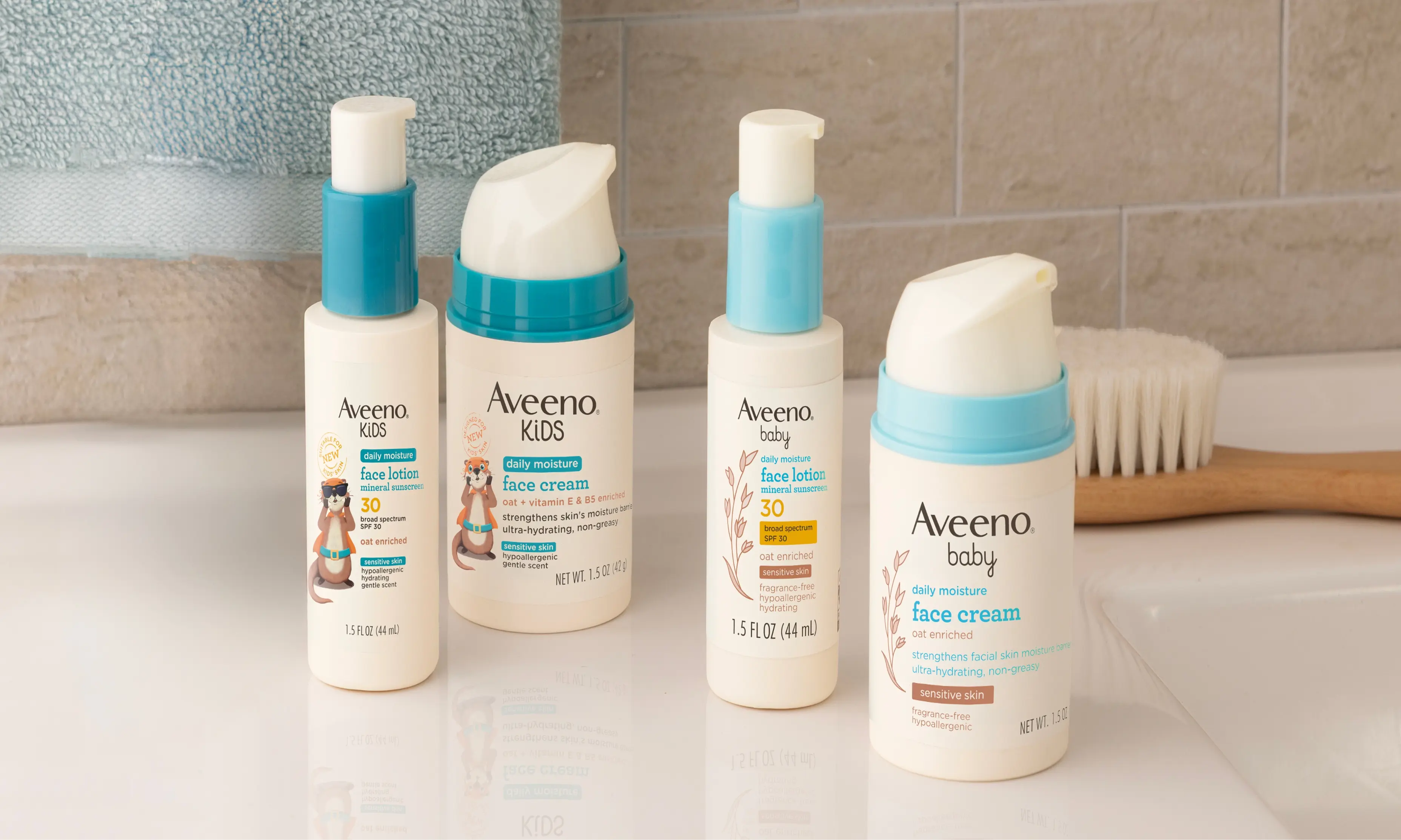New Gentle Face Care for Babies & Kids, featuring the 4 new products lineup