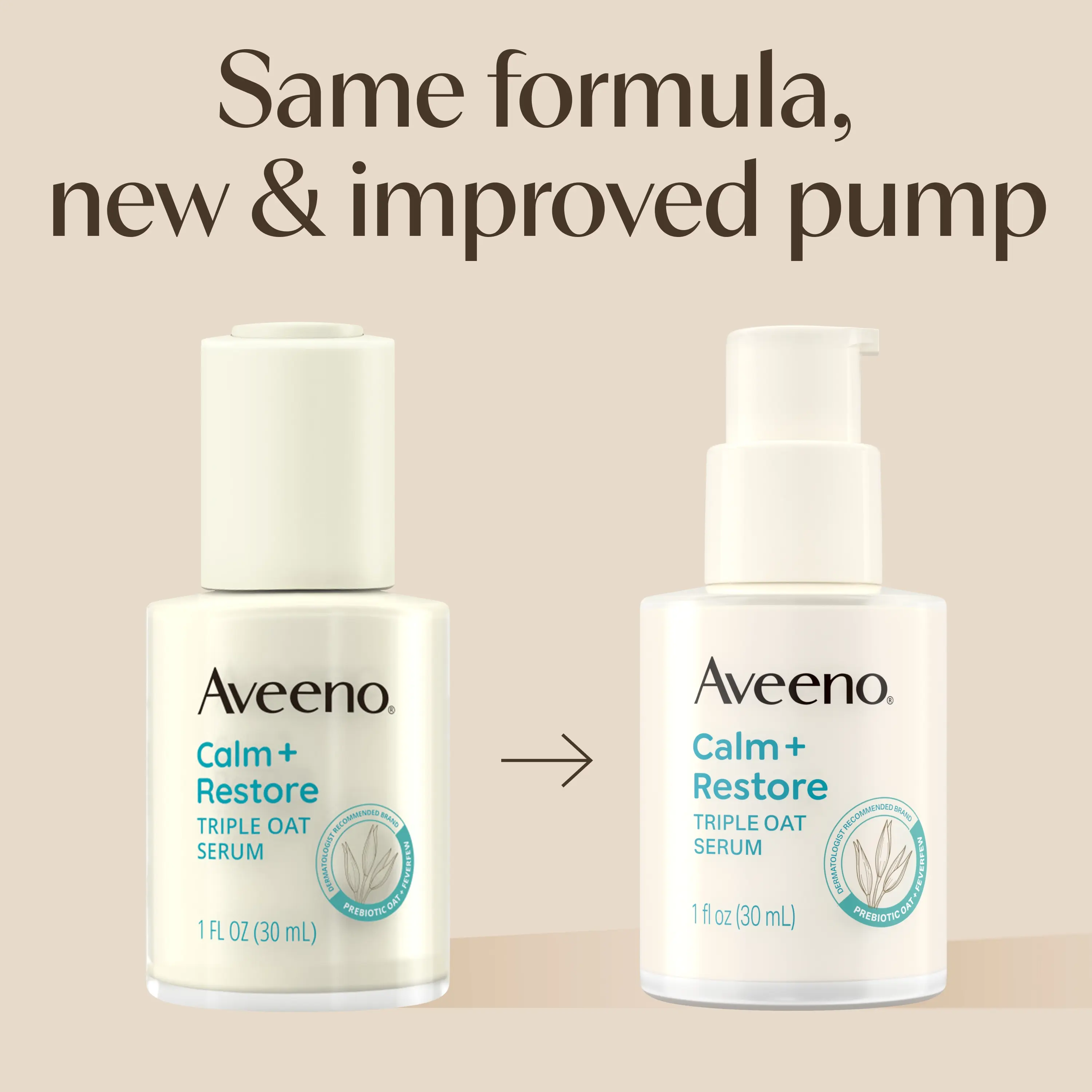Aveeno Calm + Restore Triple Oat Serum - new pump design, same formula