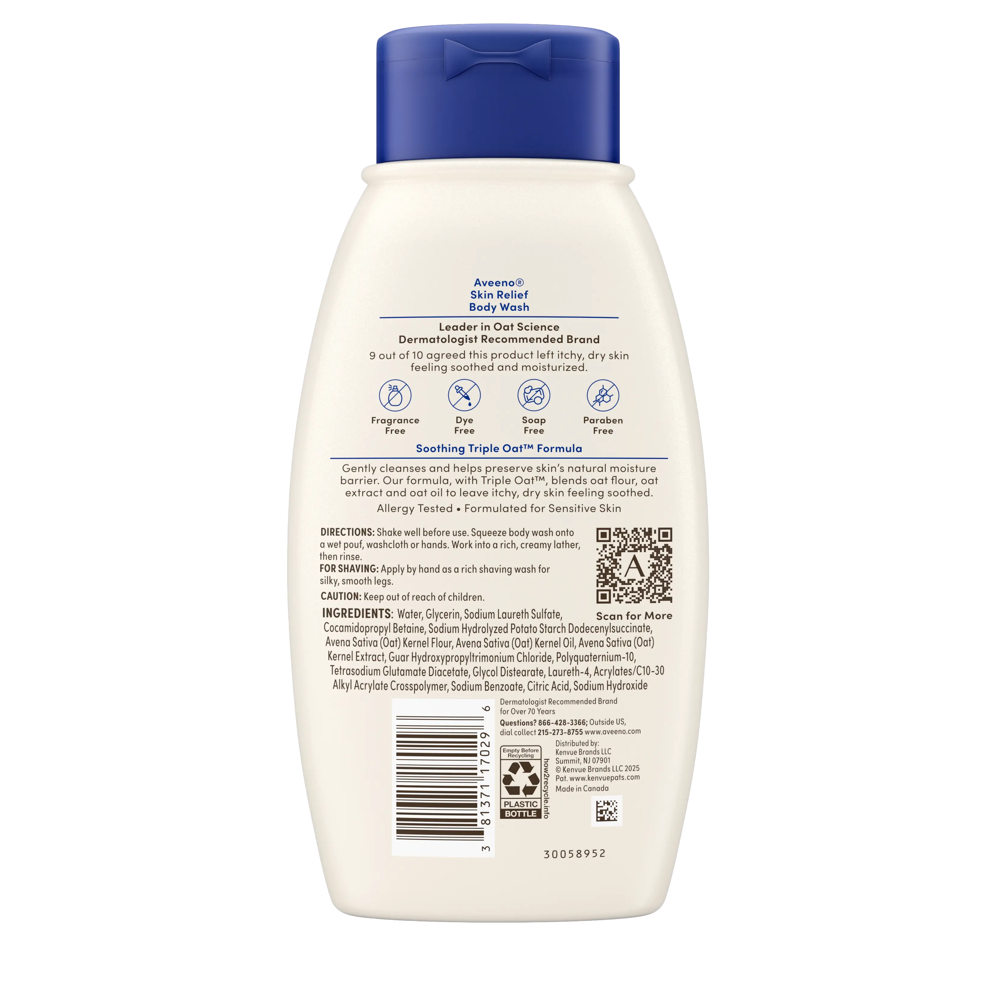 Back Pack shot of Skin Relief Fragrance-Free Body Wash for Sensitive 12oz