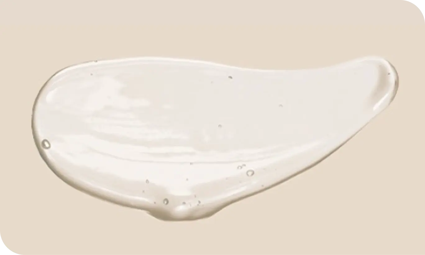 Image highlighting glycerin ingredient texture, a clear gel texture