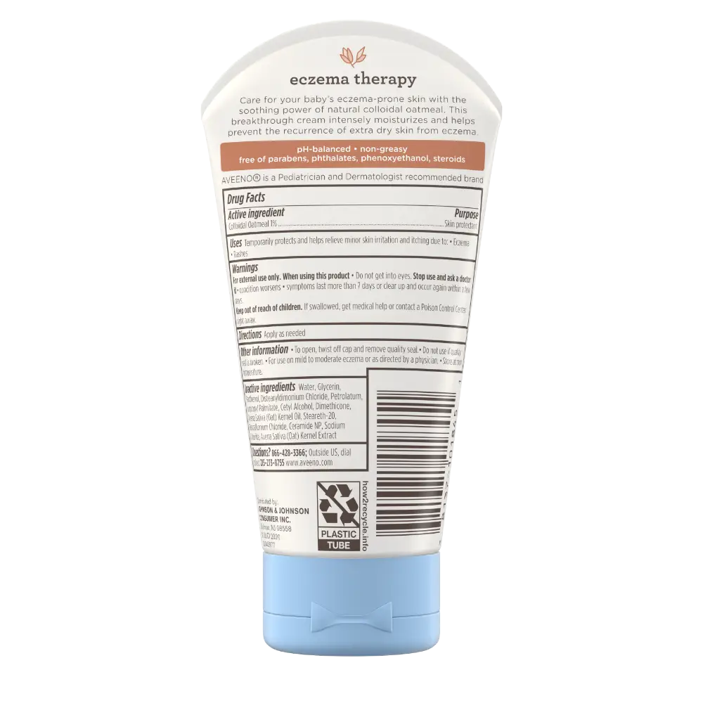 Back Pack shot of Baby Eczema Therapy Moisturizing Cream 5oz