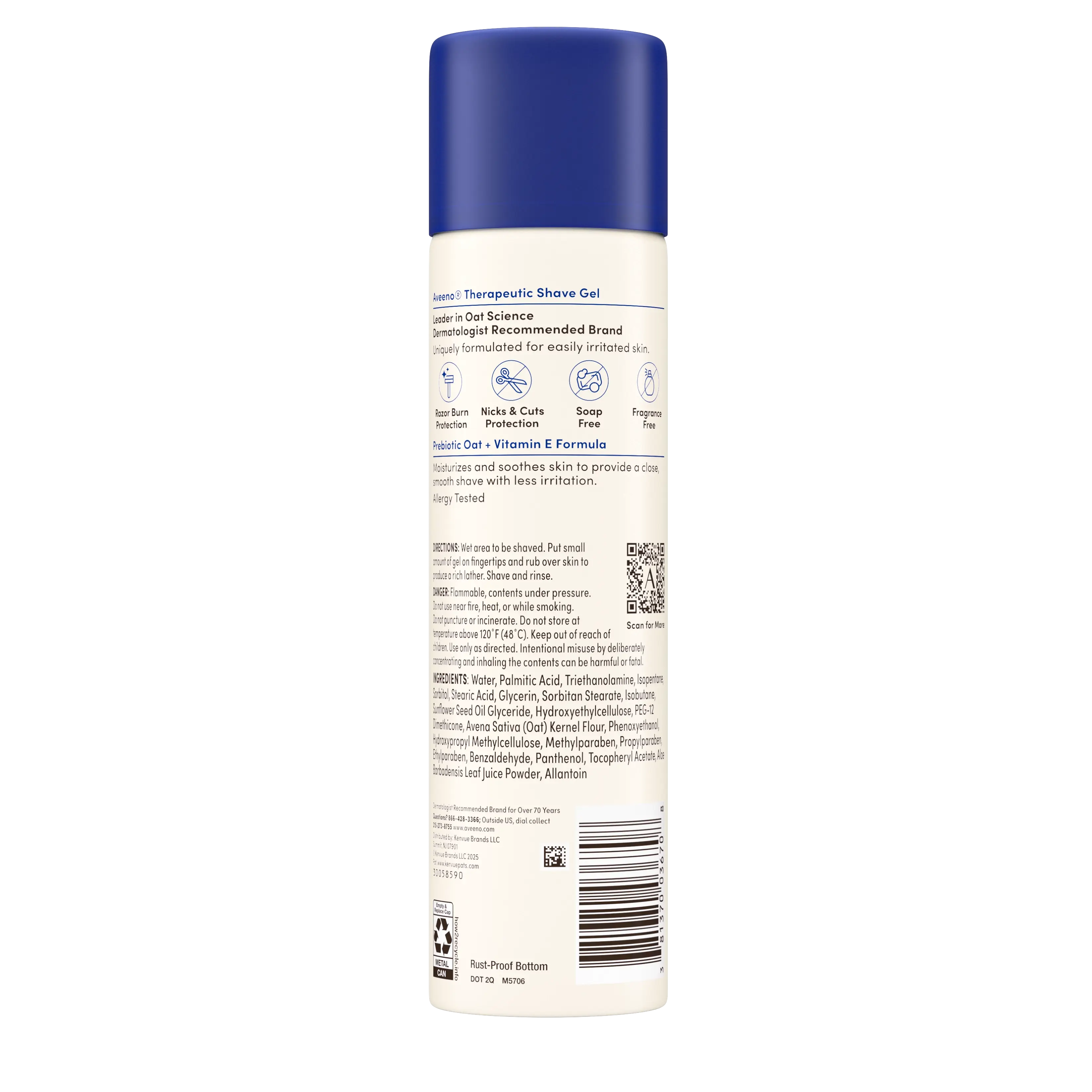 Aveeno Therapeutic Shave Gel with Oat for Dry Skin Back