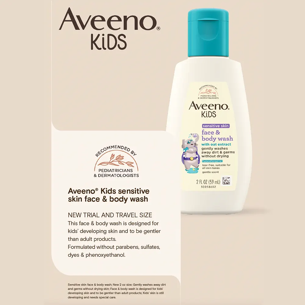 Kids Sensitive Skin Face & Body Wash New Trial and Travel Size