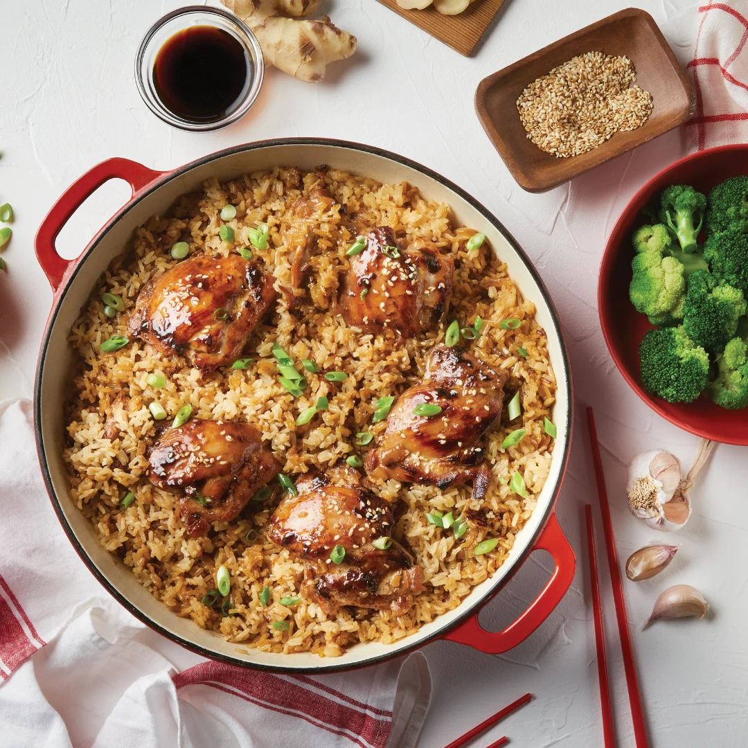 One Pan Honey Soy Chicken & Rice Image