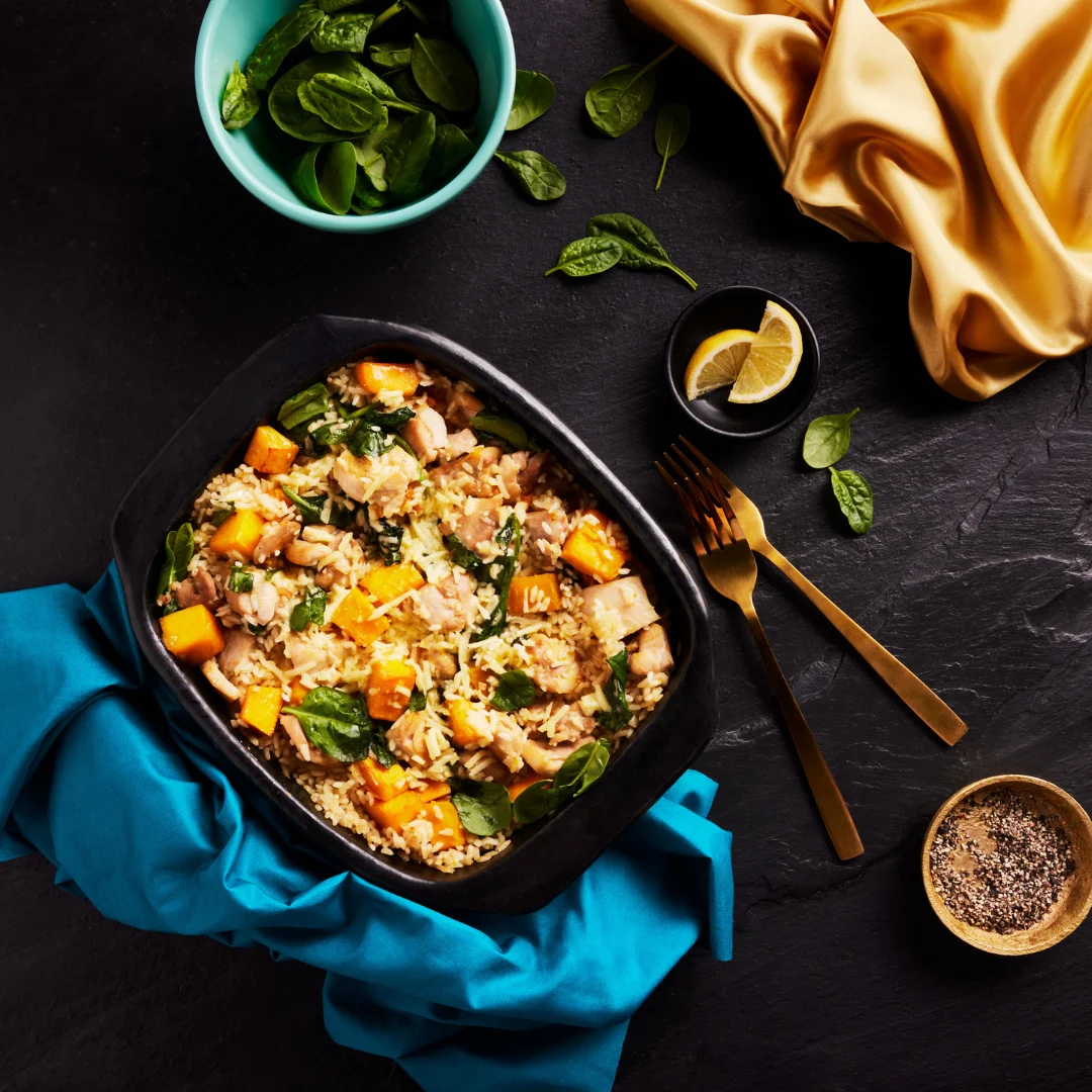 Chicken, Pumpkin & Rice Bake