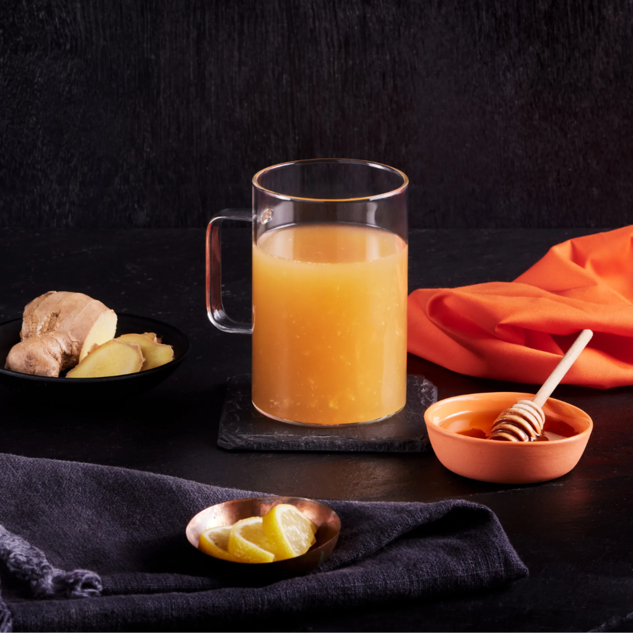 Chicken Bone Broth with Lemon, Ginger & Honey