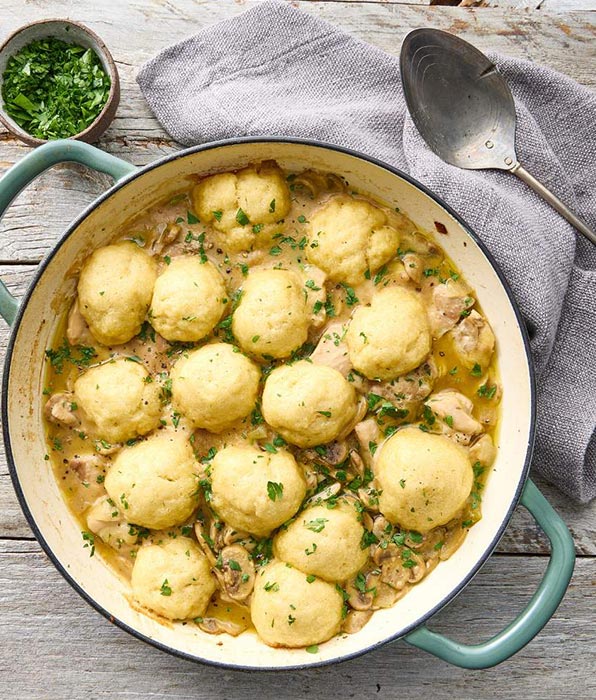 Chicken Mushroom Stew with Dumplings