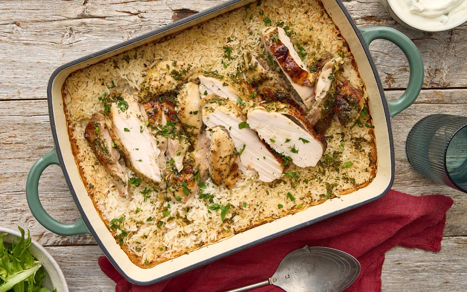 One Pan Greek Chicken and Rice