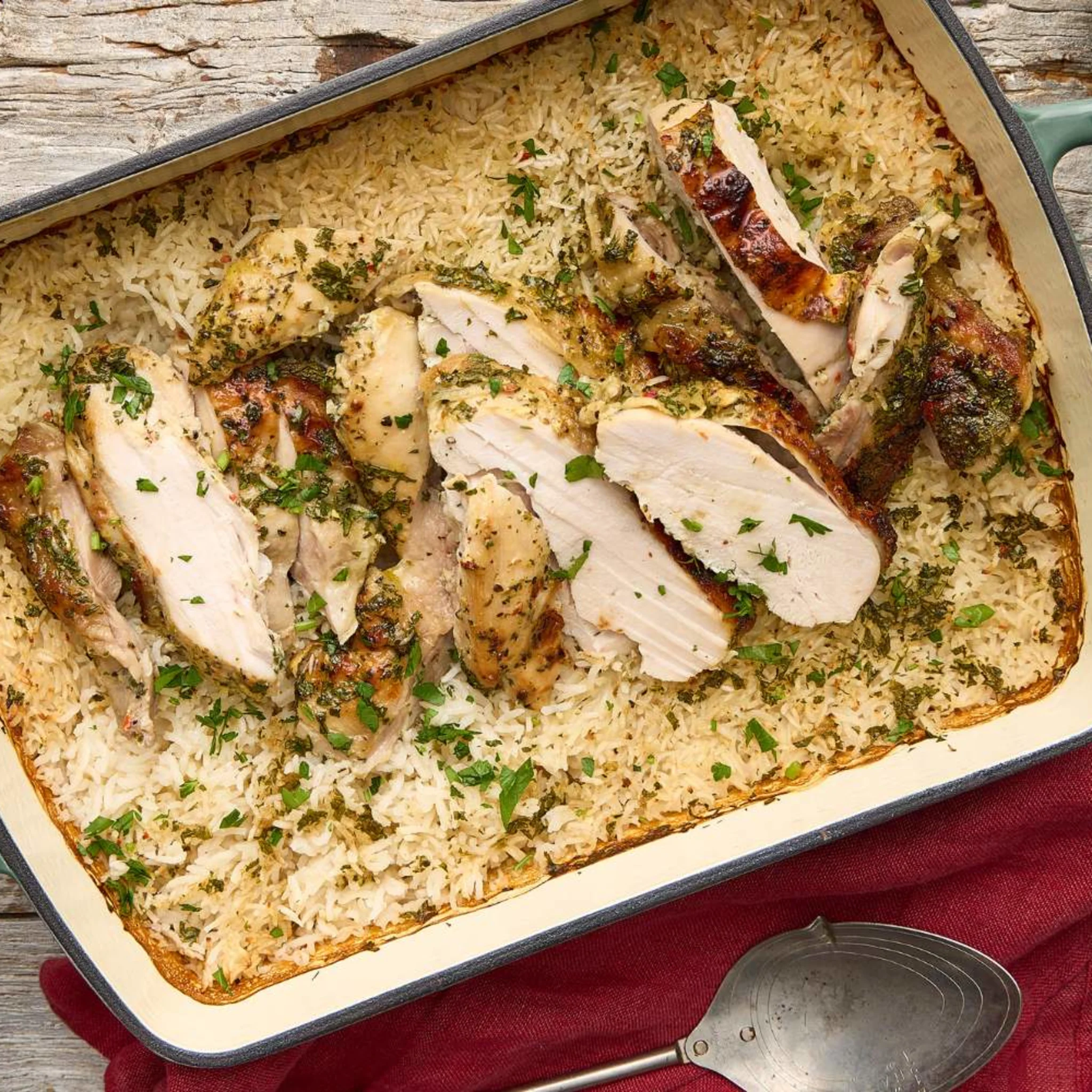 One Pan Greek Chicken and Rice