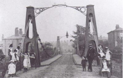 Broughton Suspension Bridge, historic photo