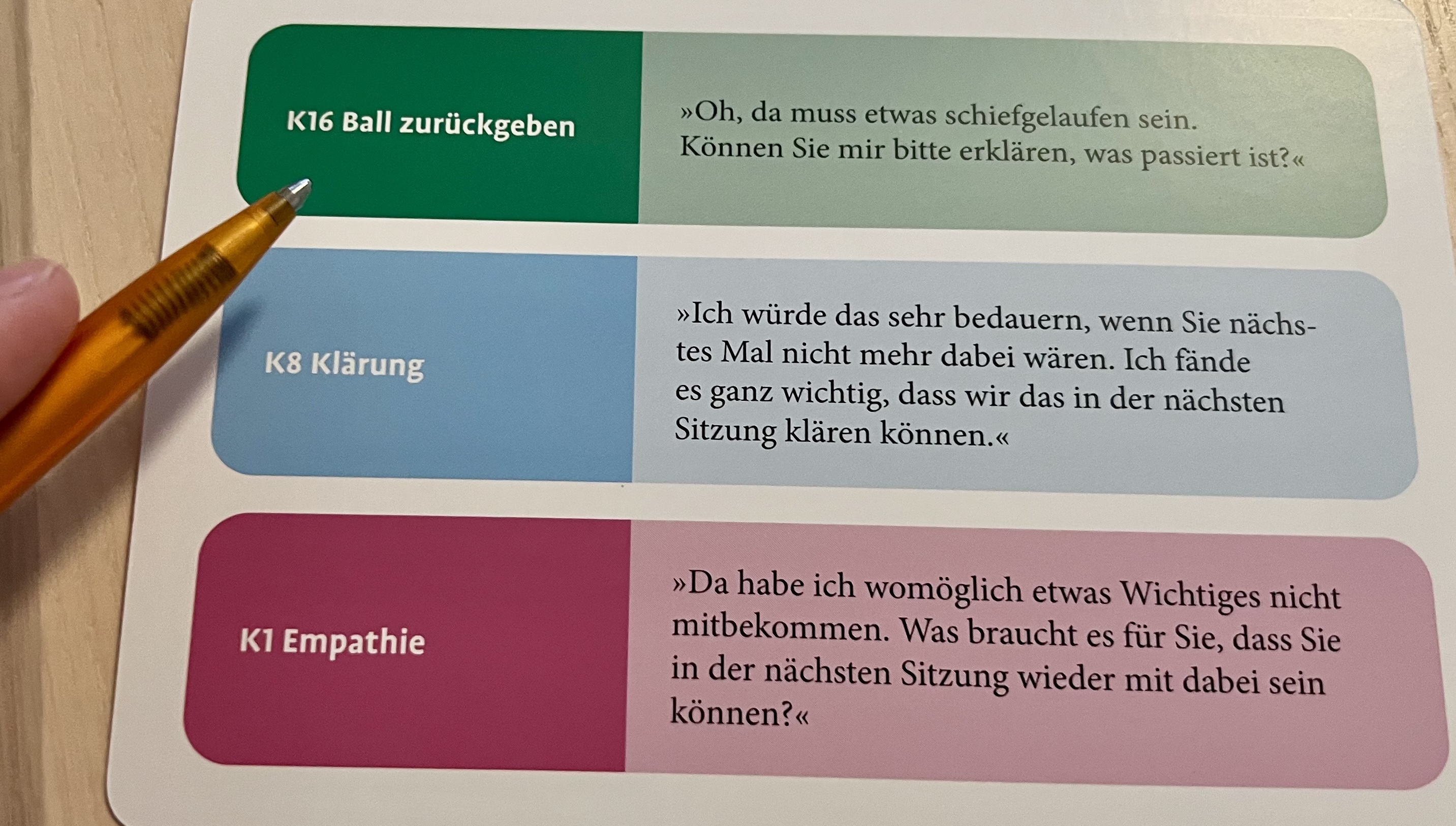 Reaktionen psychotherapie Kartensset