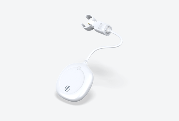 Side angle of Hive Leak Sensor on a light grey background