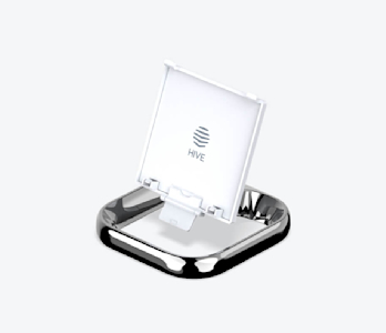 Side angle view of Hive Thermostat Stand on a white background