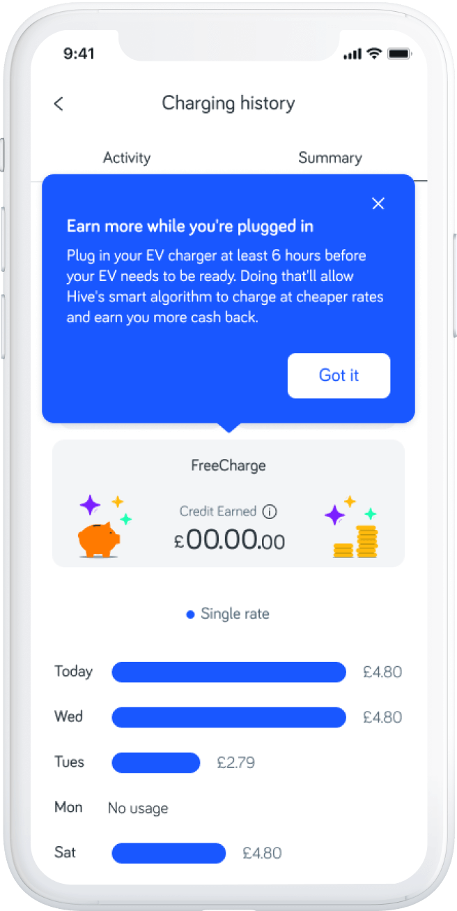 Illustration of an iPhone showing the Hive app