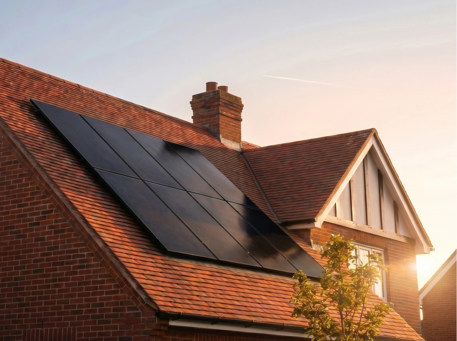 Solar Panels on top of a house