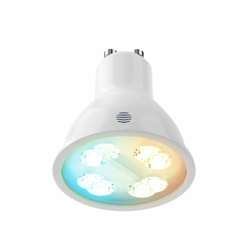 Front facing view of Hive GU10 Tuneable Smart Light Bulb on a white background