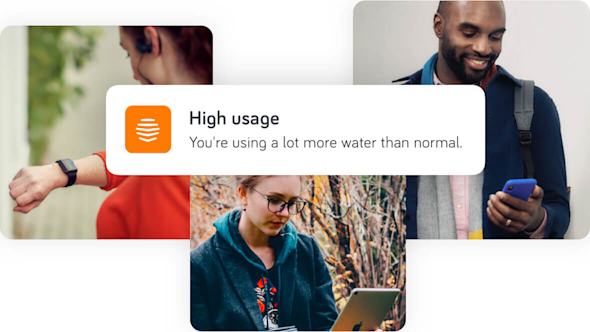 Composite images of a woman looking at her smartphone, a man looking at his smartphone and a girl looking at her tablet with a Hive Leak screen alert superimposed over the top