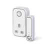 Composite image of Hive Plug and Hive Motion Sensor on a white background